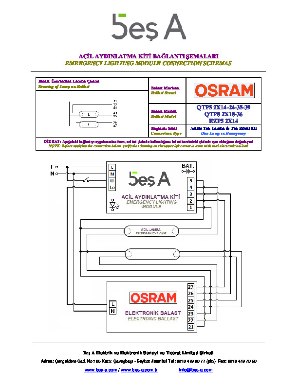 Osram QTP5 2X14-24-35-39 , QTP8 2X18-36 , EZP5 2X14