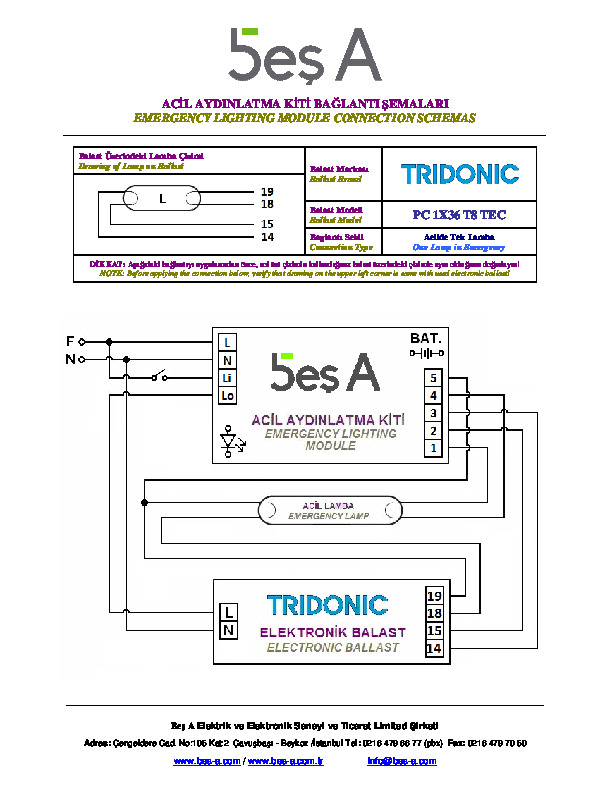 Tridonic PC 1X36 T8 TEC