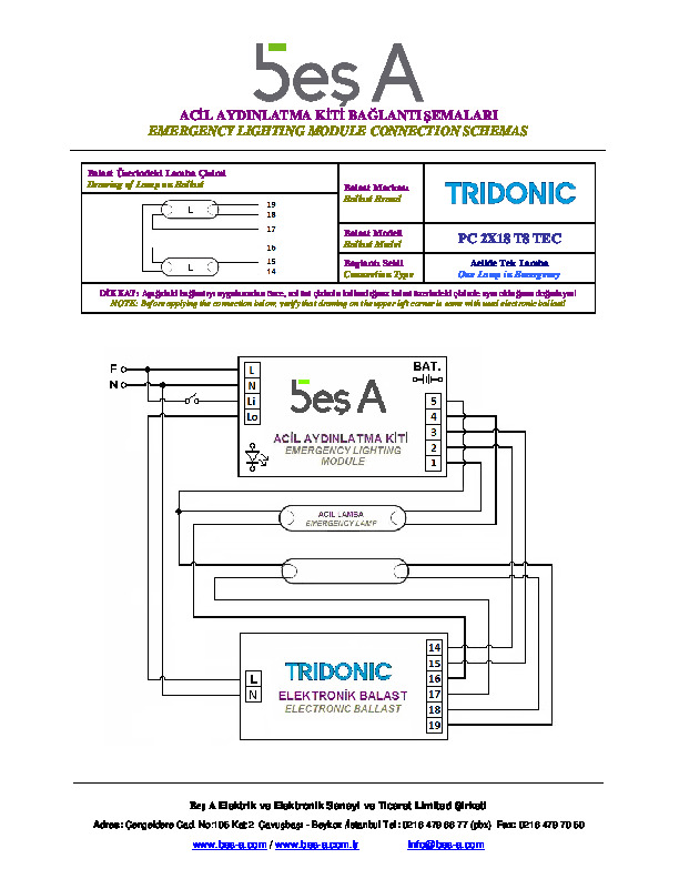 Tridonic PC 2X18 T8 TEC