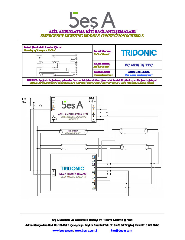 Tridonic PC 4X18 T8 TEC