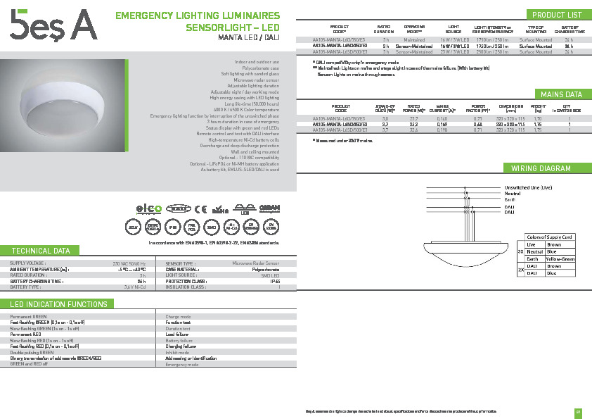 Bes A Product Catalogue MANTA LED (DALI)