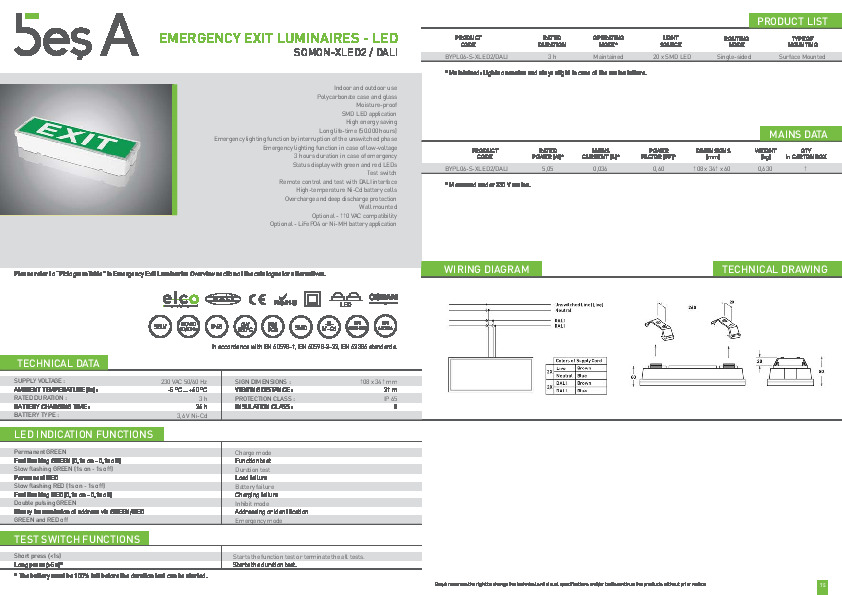 Bes A Product Catalogue SOMON-XLED2 (EXIT) (DALI)