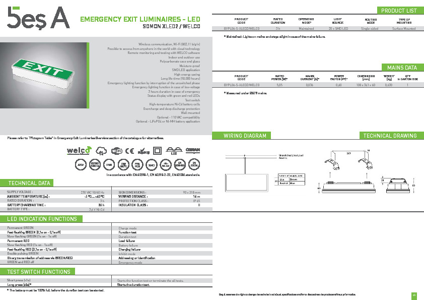 Bes A Product Catalogue SOMON-XLED2 (EXIT) (WELCO)