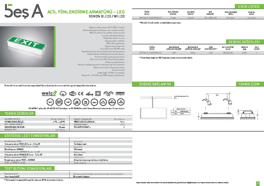 Beş A Ürün Kataloğu SOMON XLED2 (WELCO) (EXIT)
