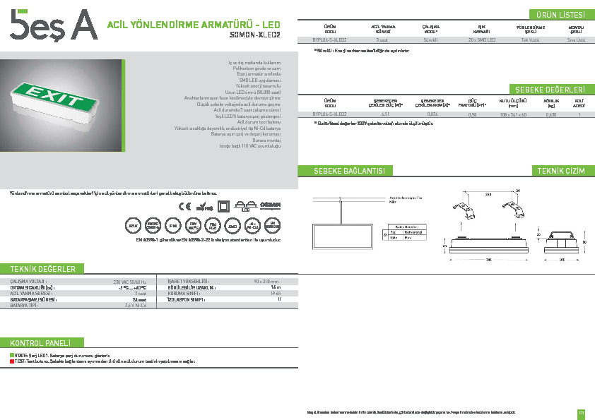 Beş A Ürün Kataloğu SOMON-XLED2 (EXIT)