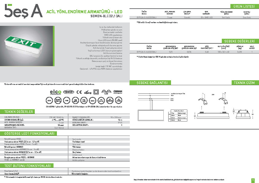 Beş A Ürün Kataloğu SOMON-XLED2 (DALI) (EXIT)