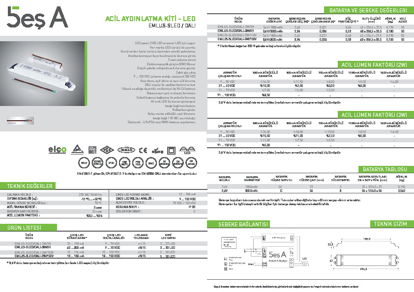 Beş A Ürün Kataloğu EMLUS-SLED DALI