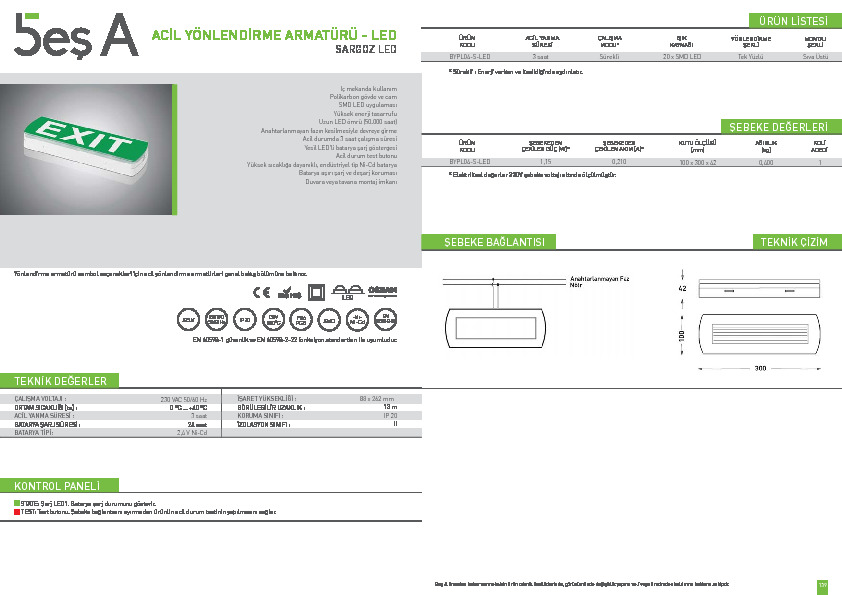 Beş A Ürün Kataloğu SARGOZ LED (EXIT)