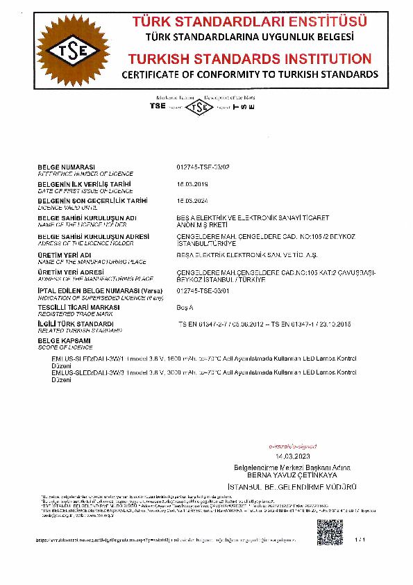 TSE EMLUS-SLED-DALI (61347-2-7)